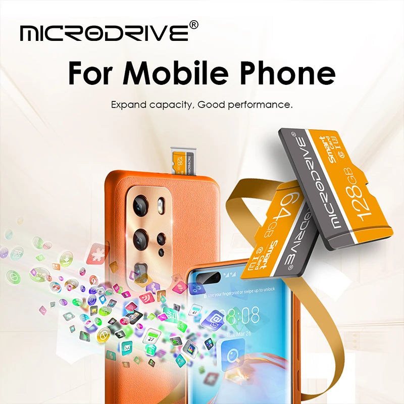 128GB Class 10 SD Flash Mini Memory Card Micro TF Card 64GB 32GB 16GB 8GB for Phones Drone Camera