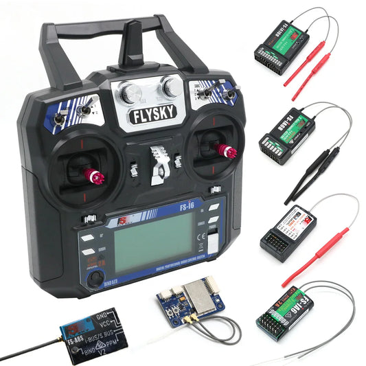 FLYSKY FS-i6 I6 2.4G 6CH Transmitter Radio Remote Control with iA6 iA6B X6B A8S R6B iA10B FS2A Receiver for RC Drone Airplane