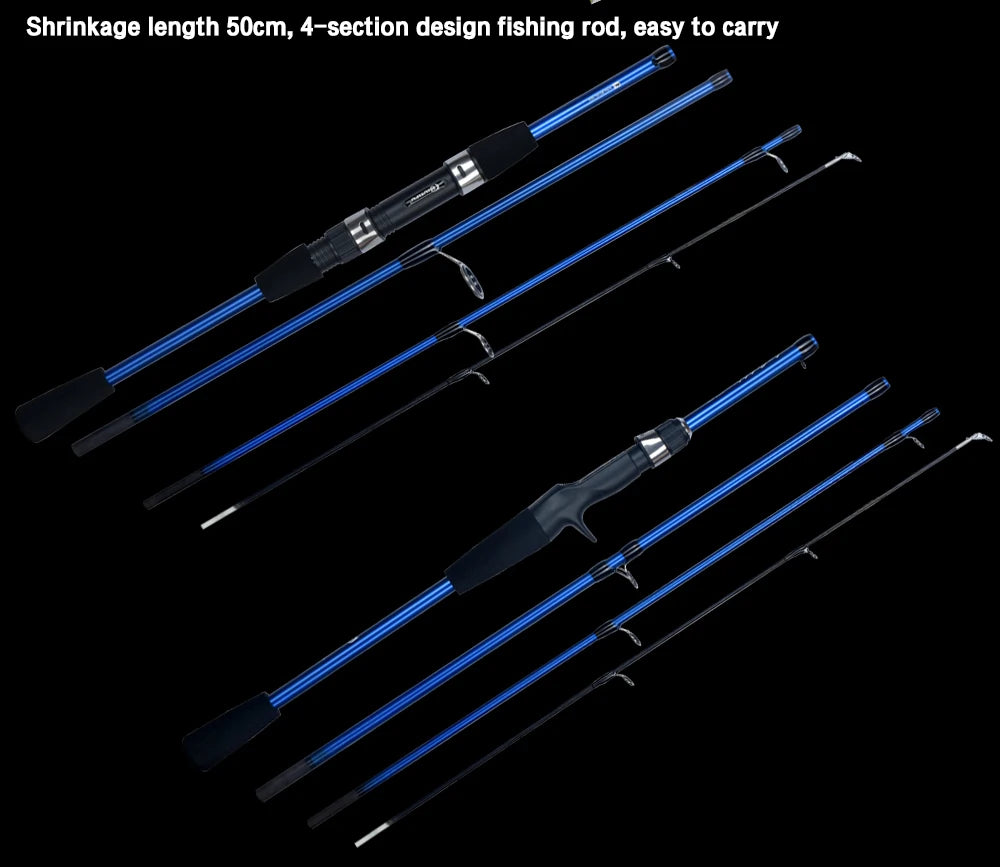 BIUTIFU-Cannes à pêche Baitcasting Spinning Travel Carbon, Mini Pole, Leurre ultraléger, Truite, 4/5 Sections, Considérant le poids, 5-20g