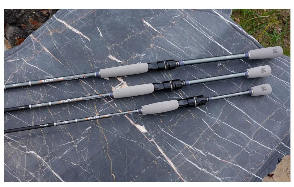 NOEBY – canne à pêche Keen Force L UL ML M 2.04-2.9m, rotative, polyvalente, légère, en carbone, pour truite, Rockfish, bar, matériel de pêche