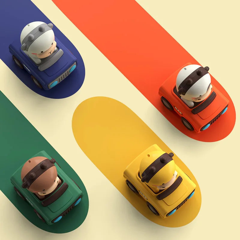 Cartoon Animal Car Toy - Press to Move Fun Vehicle Game for Kids