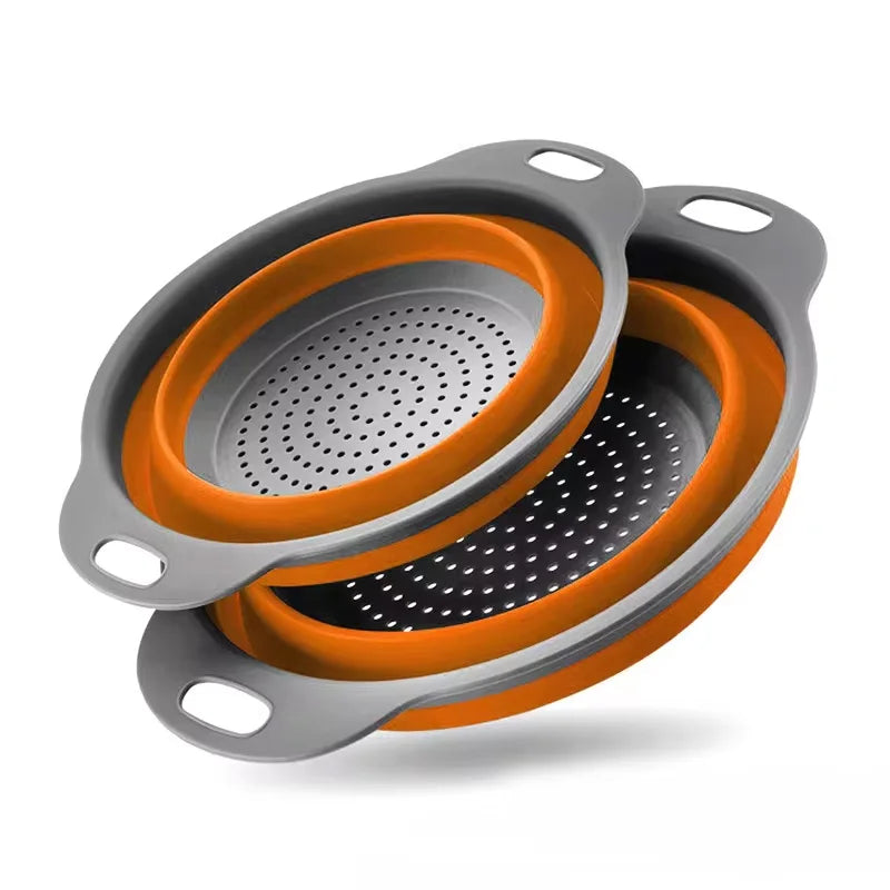 Panier de vidange pliant en Silicone, panier de lavage de fruits et légumes, passoire pliable, égouttoir pliable, outil de rangement de cuisine