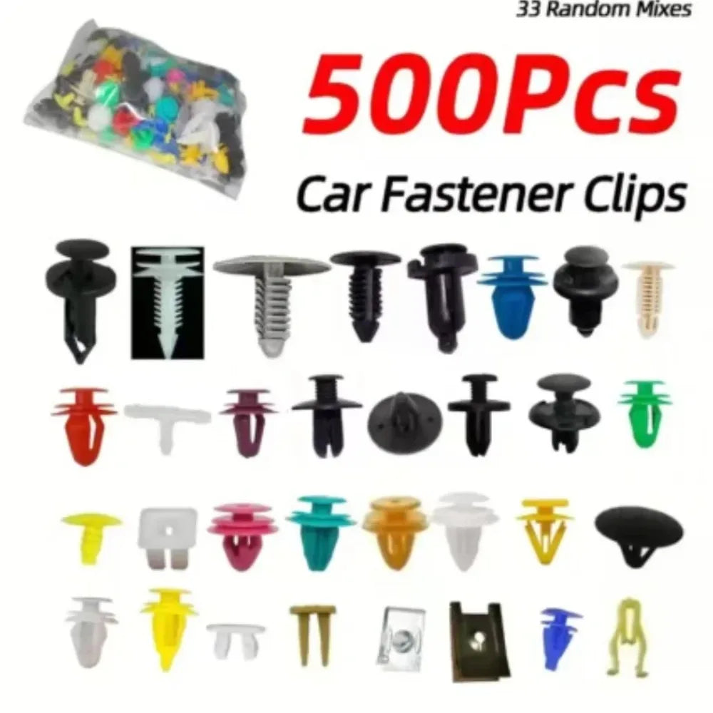 500/200/100 Piezas 30 Tipos Universal Surtido Auto Sujetador de Coche, Clips de Retención para Parachoques de Coche, Remaches de Sujeción de Paneles de Puerta, Forro para Todos los Coches