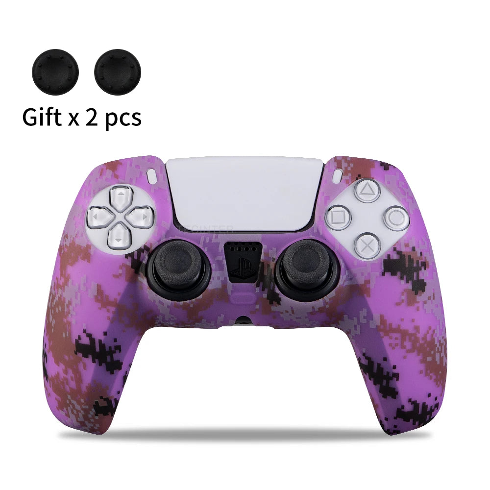 Housse de protection en silicone pour manette de jeu Slim — étui en caoutchouc antidérapant avec capuchons de poignées de pouce