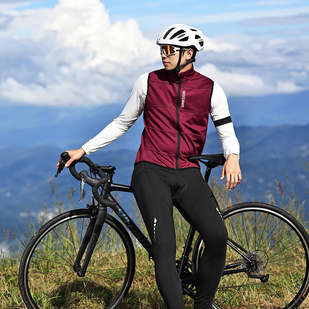 Gilet de cyclisme hiver thermique polaire sans manches — chaud, automne, vélo