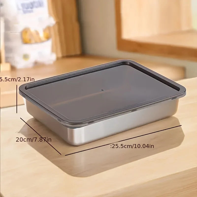 Juego de recipientes de almacenamiento de alimentos de acero inoxidable, 5 unidades, tapas a prueba de fugas, aptos para lavavajillas para sándwiches/frutas/hogar/fiestas