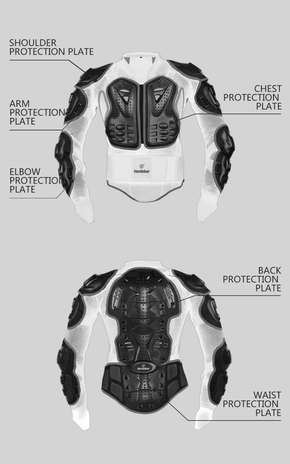 Veste de Motocross pour hommes, armure corporelle, armure de Moto, résistante à l'usure, Anti-chute, veste de course de vélo, Protection de Moto
