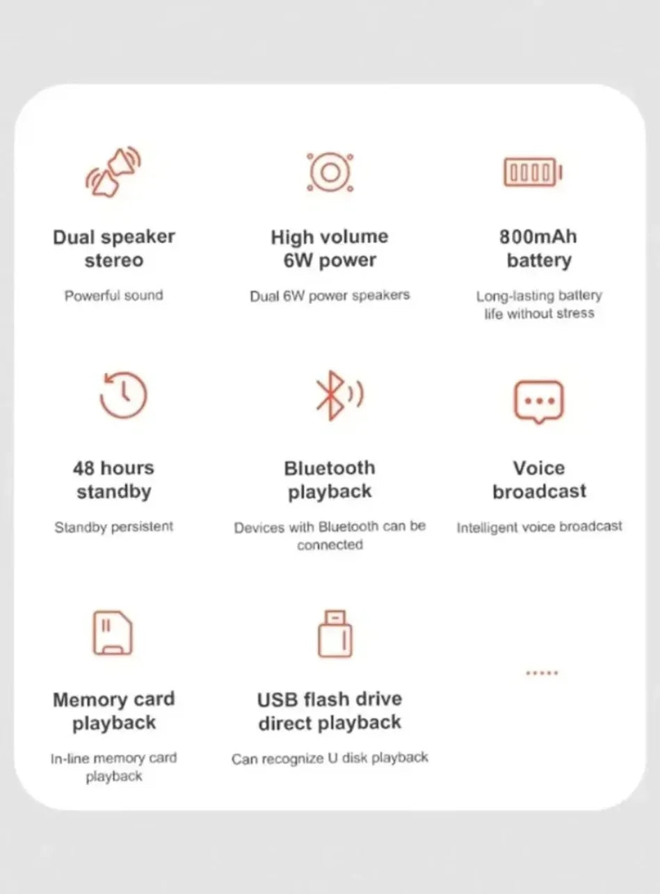 Haut-parleur Bluetooth portable — double stéréo, USB, TF, FM, subwoofer, extérieur