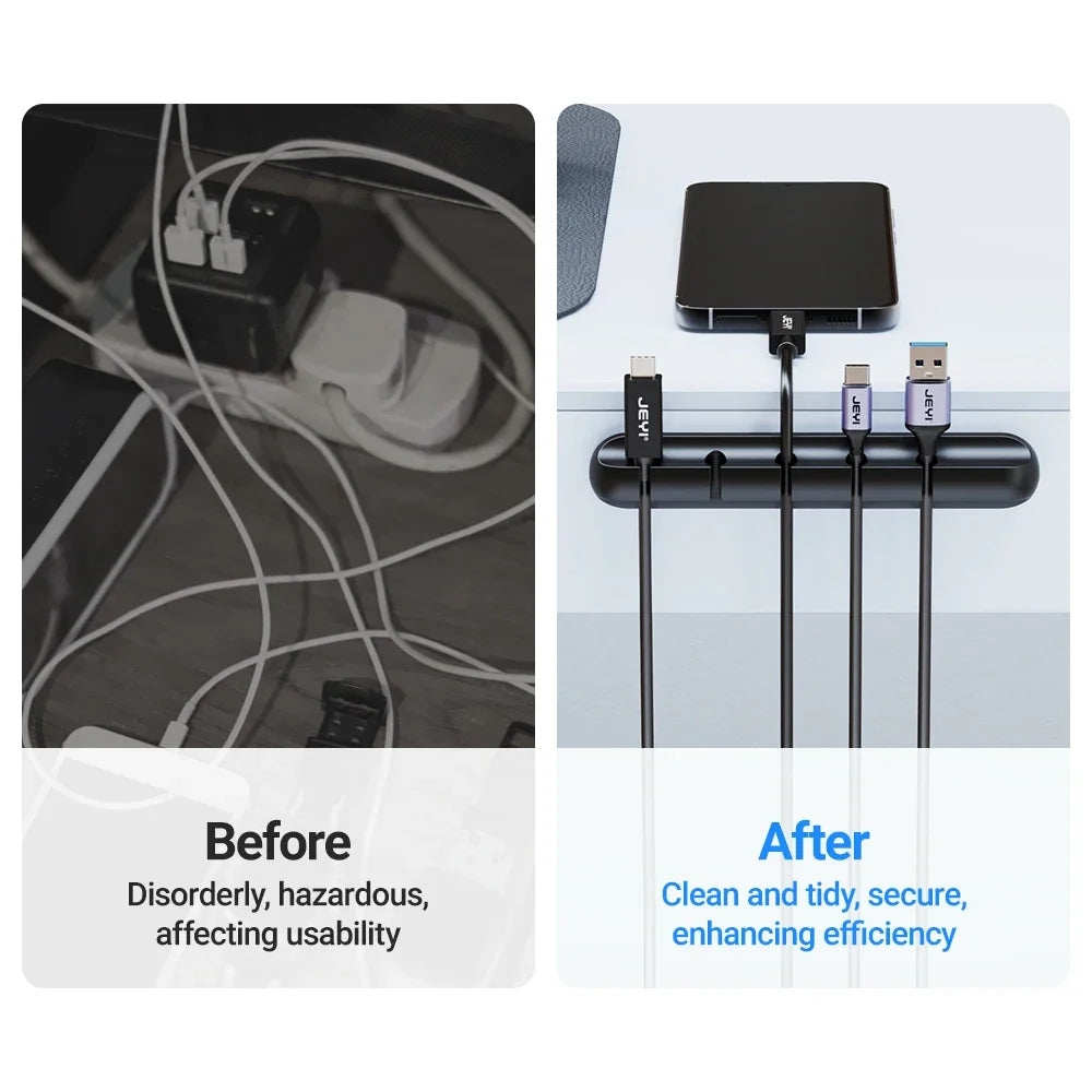 Clips al por mayor, soporte de cable para ratón, organizador de cables de auriculares, organizador de cables, enrollador de cable USB de silicona, gestión de escritorio ordenada