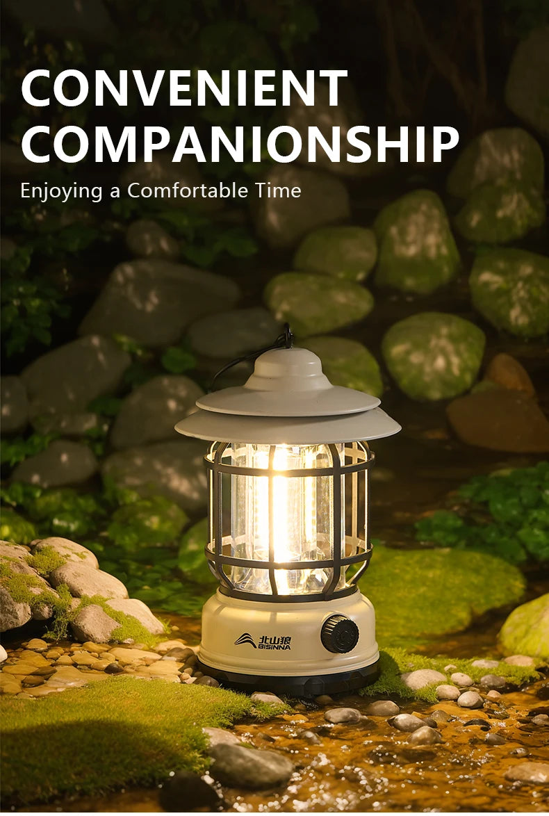 BISINNA Camping lumières longue Endurance tente extérieure lumières Rechargeable/batterie étanche Camping lumières rétro atmosphère lumières
