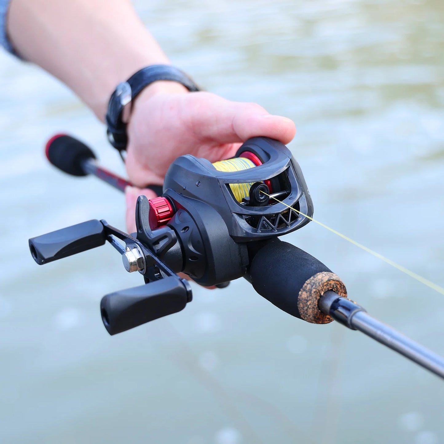 Sougayilang-Kit complet de moulinet de pêche Baitcasting, section Chlor5, rapport de vitesse 7.2:1, pêche au bar et à la carpe, le plus récent