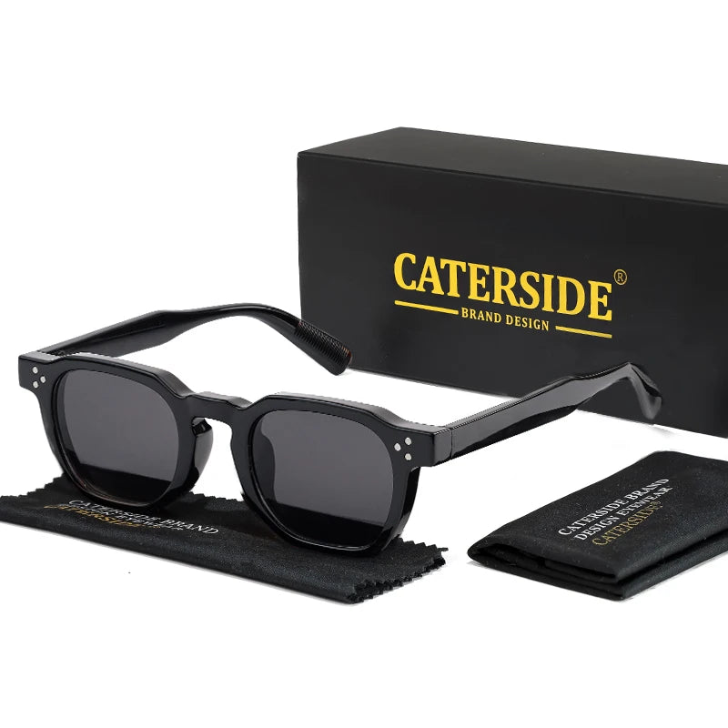Lunettes de soleil carrées rétro style punk — hommes et femmes, voyage, fête, protection UV400, été
