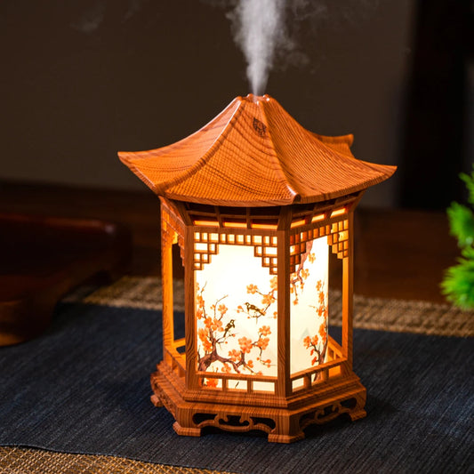 New Small Humidifier Night Light Chinese Style Home, Portable USB Humidifier Home Office Car Water Supplement