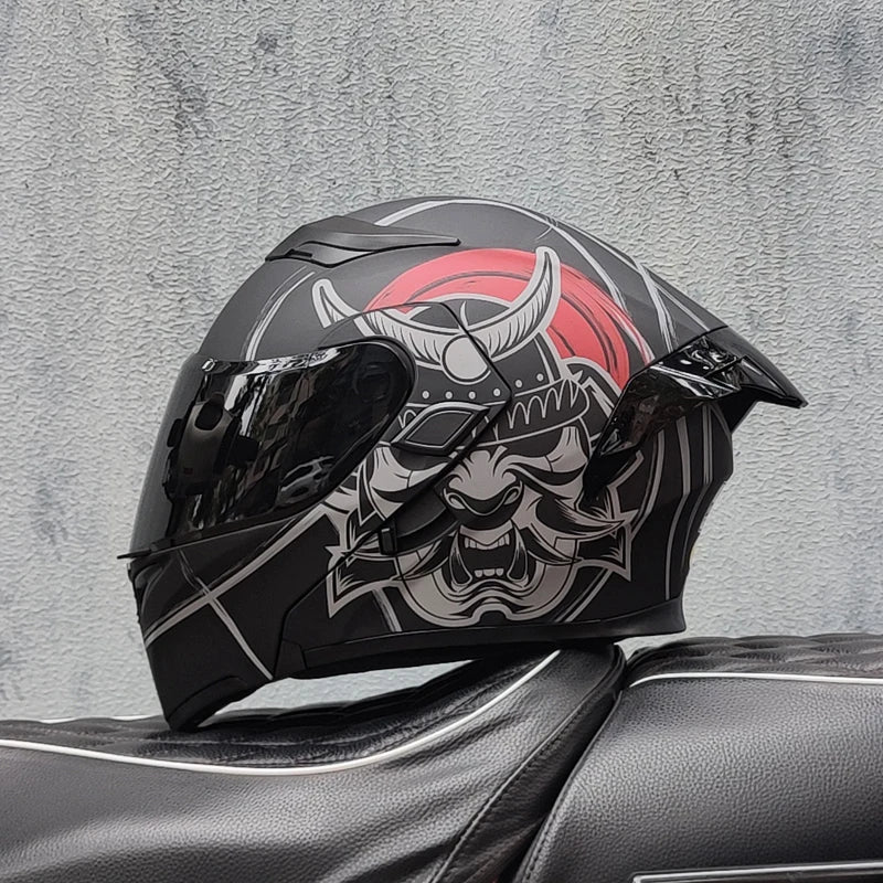 ORZ Motorcycle Helmets Dual Visors DOT Approved Modular Flip Up Helmet Full Face Motorcycle Racing Helmet Motocross Helmet DOT