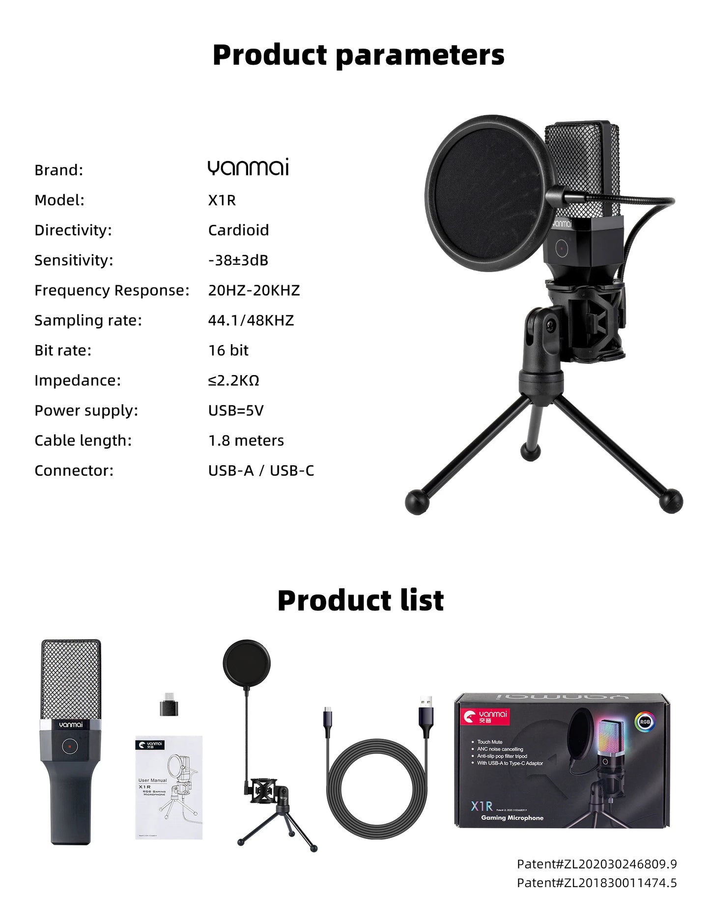 Microphone USB à condensateur pour gaming et podcast – Micro filaire pour PC, streaming et karaoké