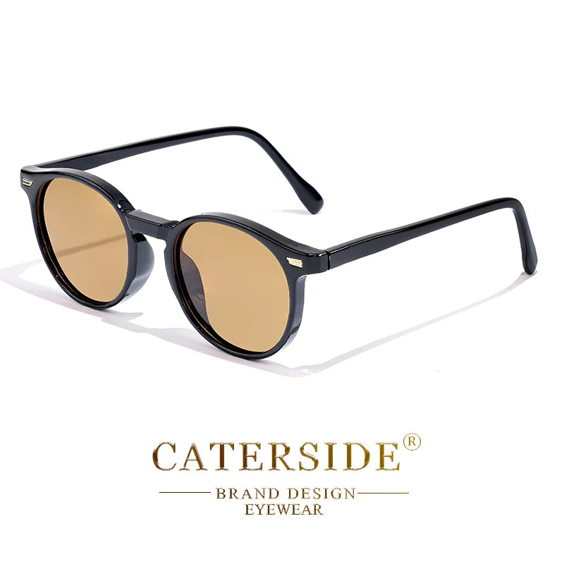Lunettes de soleil rondes polarisées rétro — TR90/acétate, vintage, conduite et voyages