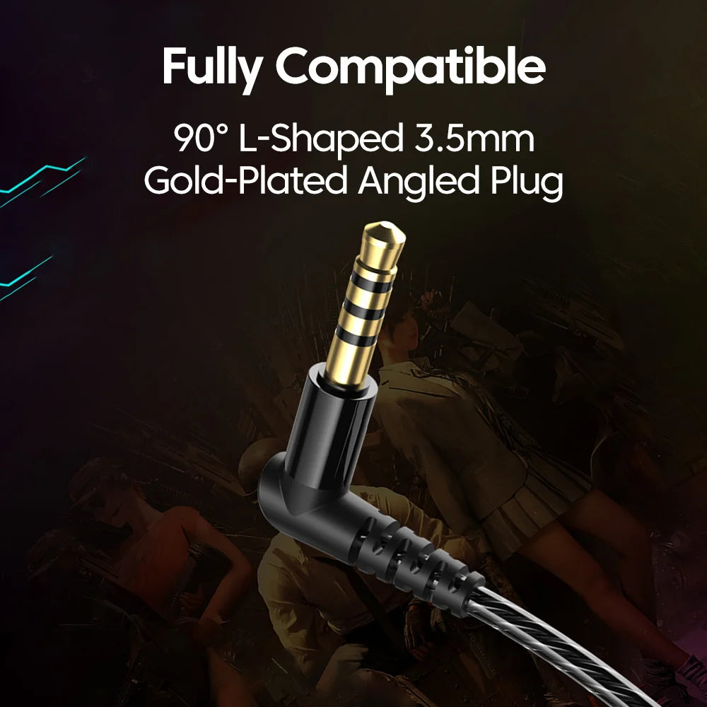 Casque gaming filaire avec micro — compatible téléphone, tablette, ordinateur portable