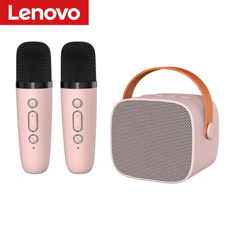 Altavoz Bluetooth inalámbrico Lenovo K1 con 2 micrófonos, máquina de karaoke con luz respiratoria para cantar en familia, regalos para niños