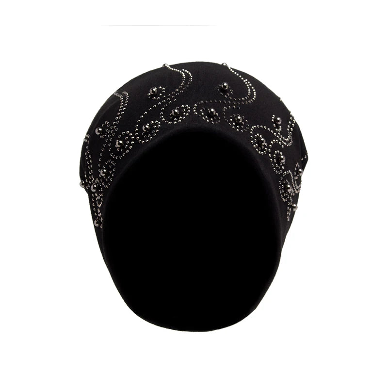 Bonnet en perles biscuits pour femme, cagoule tendance, chapeaux décontractés pour femme, bonnet Skullies, bonnet femme avec chaleur, automne et hiver