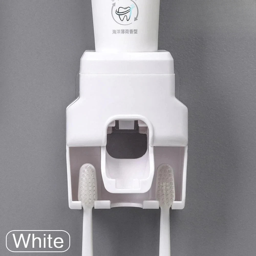 Distributeur automatique de dentifrice mural, fournitures de salle de bains, presse-dentifrice, porte-brosse à dents