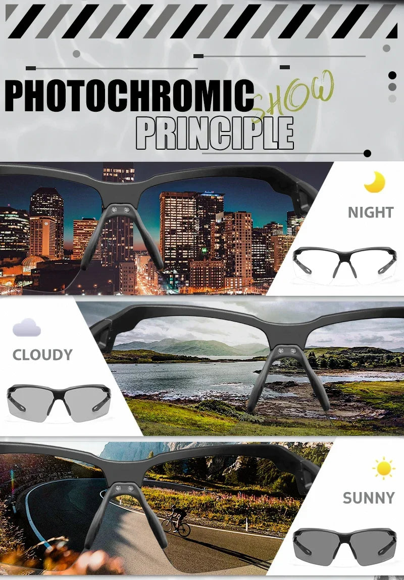 Lunettes de randonnée polarisées SCVCN, lunettes de cyclisme UV400, lunettes de vélo, lunettes de sport de plein air, équipement de course à pied et de camping