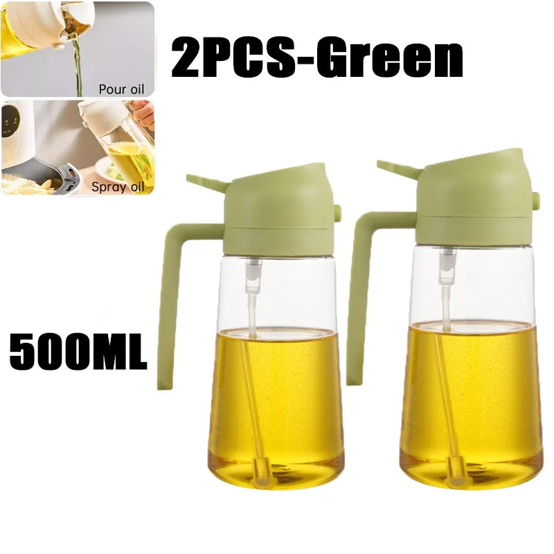 Botella pulverizadora de aceite de oliva para barbacoa, pulverizador de aceite de oliva de plástico, botella vacía, botella de vinagre o brocha de aceite, 200/300/500ml