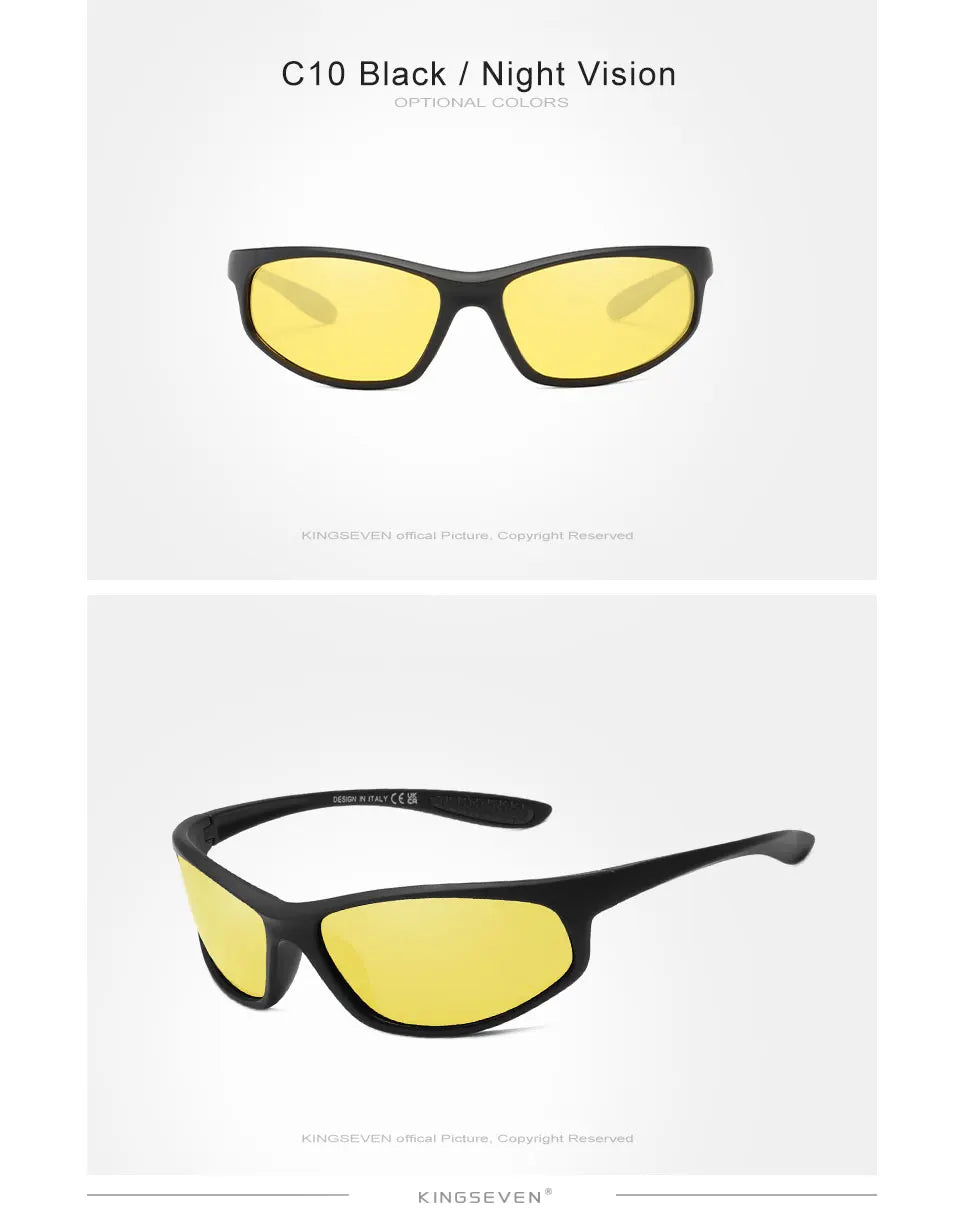 Lunettes de soleil sport homme polarisées TR90 — cadre miroir, protection solaire