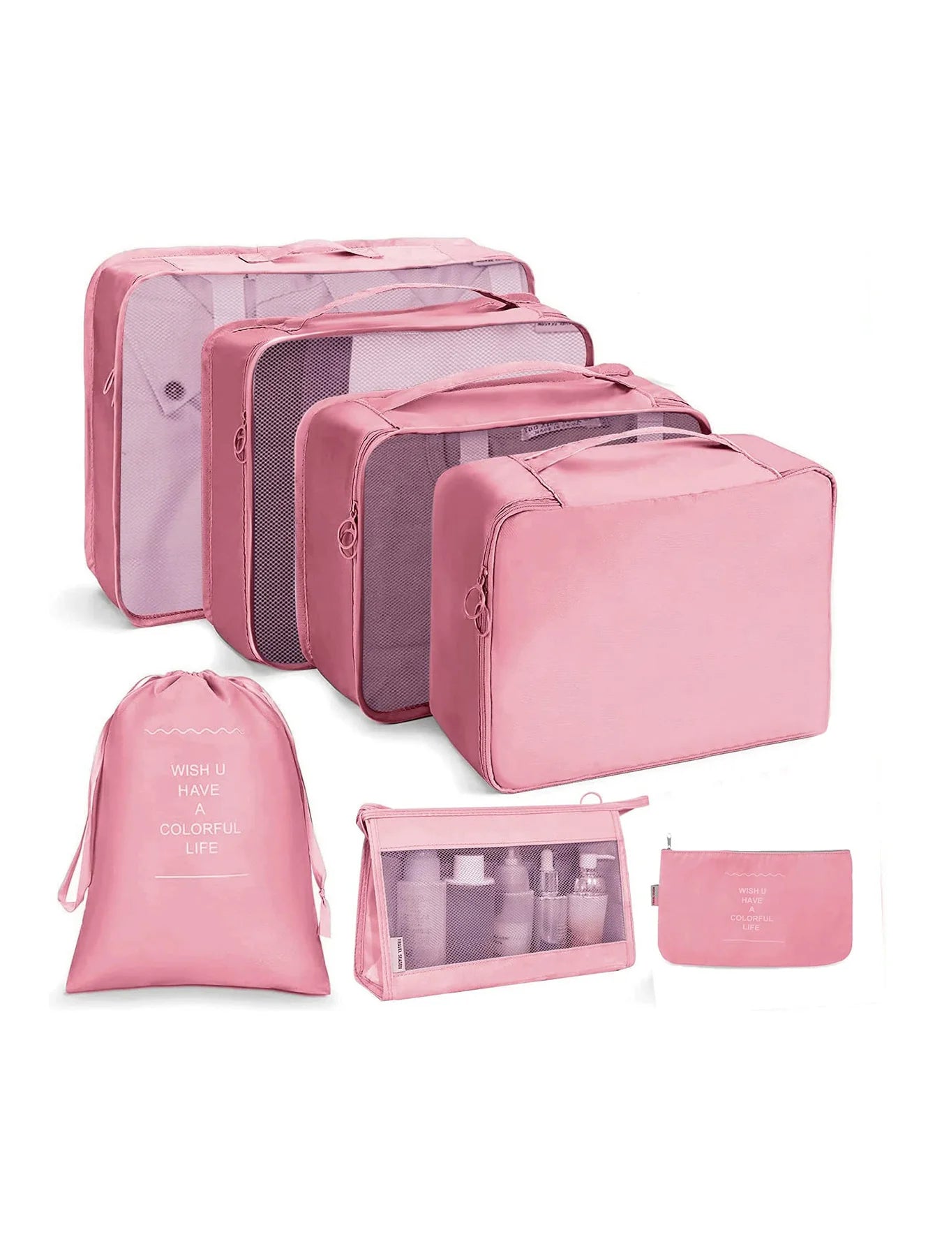 7/8/9/10 Piece Set Travel Organizer Storage Bags Suitcase Packing Cubes Set Portable Cases Luggage Clothing Shoe Tidy Folding Pouch