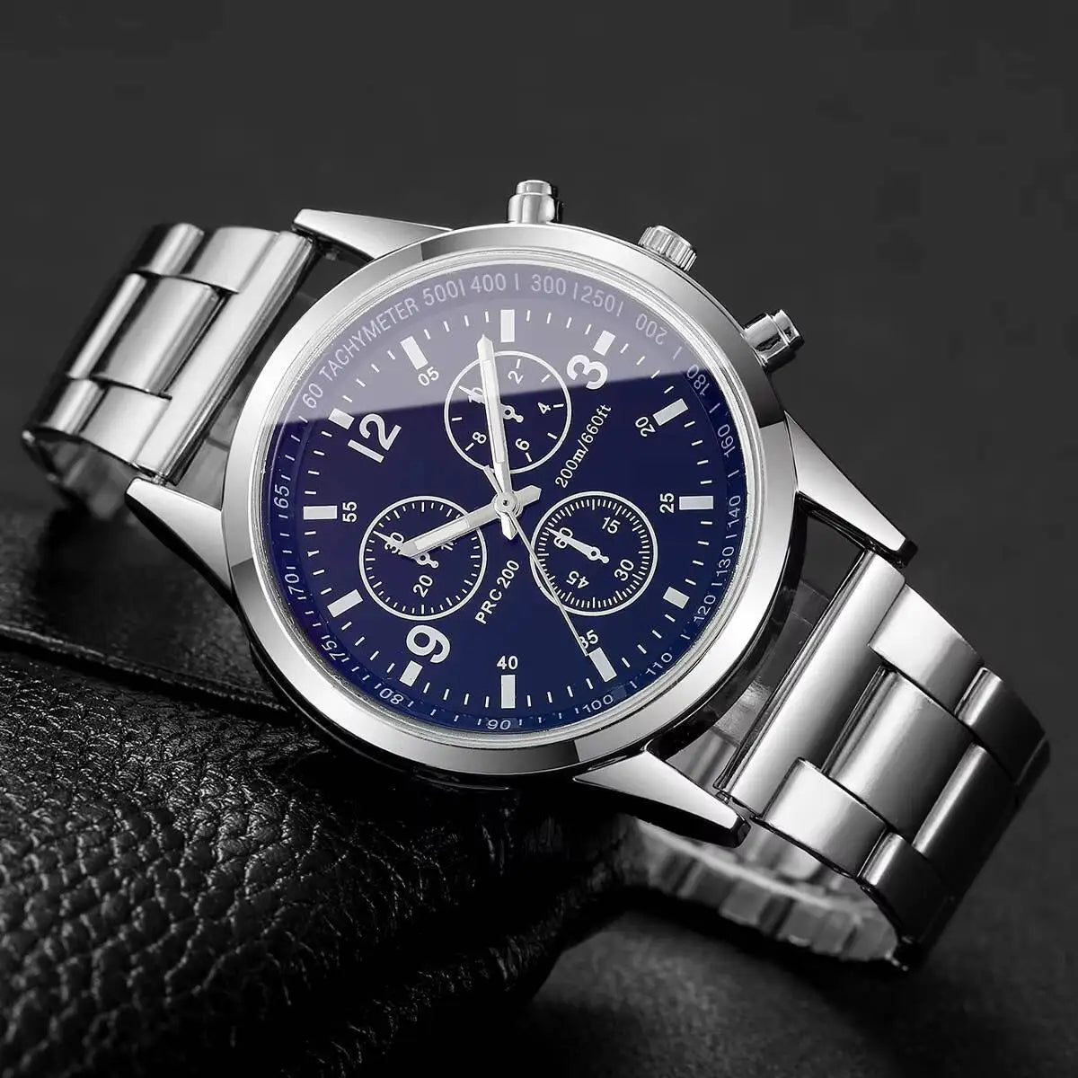 Reloj de cuarzo para hombre, de negocios, con correa de acero inoxidable