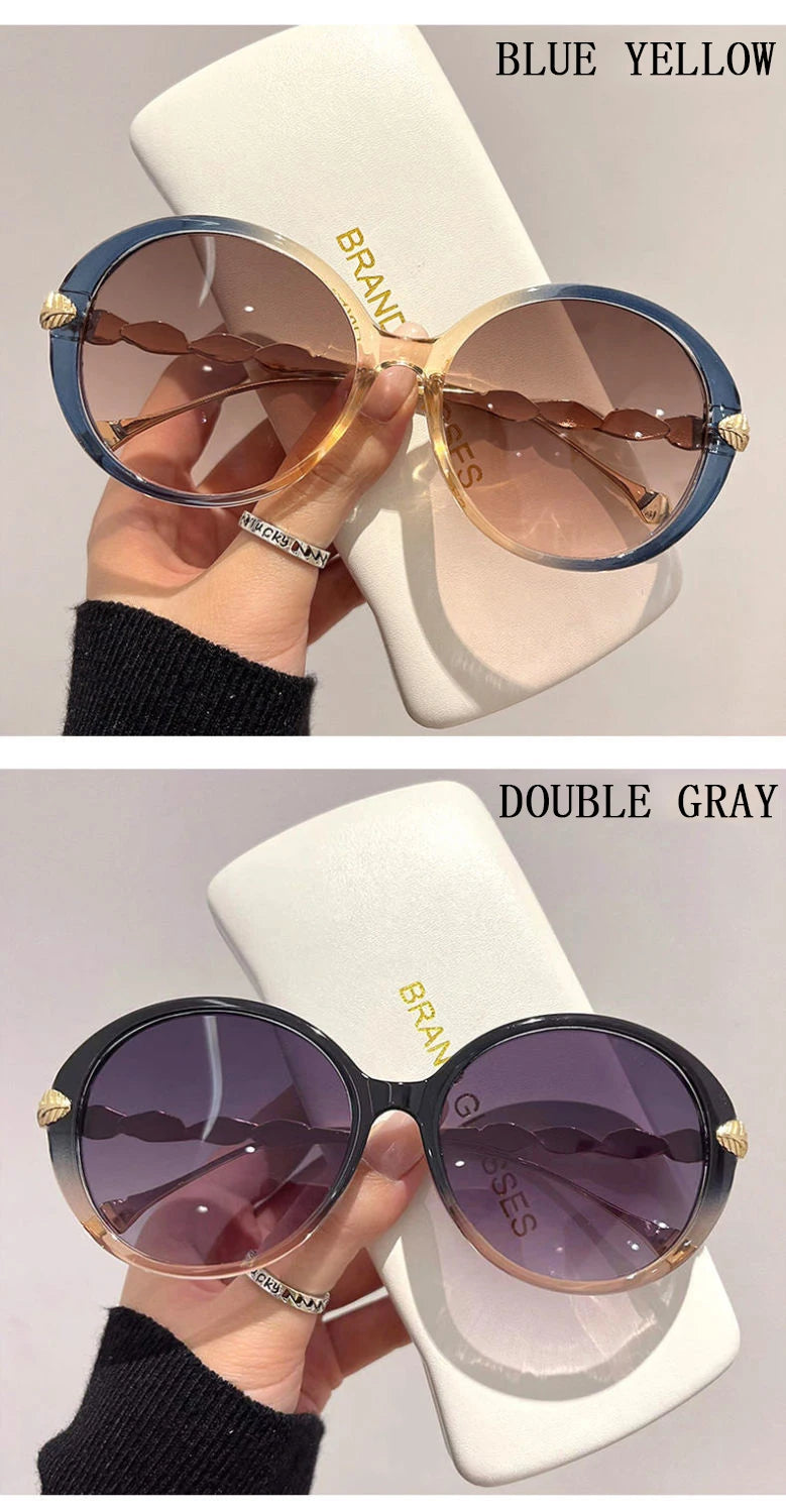 Lunettes de soleil polarisées femme — dégradé, lentille ronde, carré, luxe (v2)