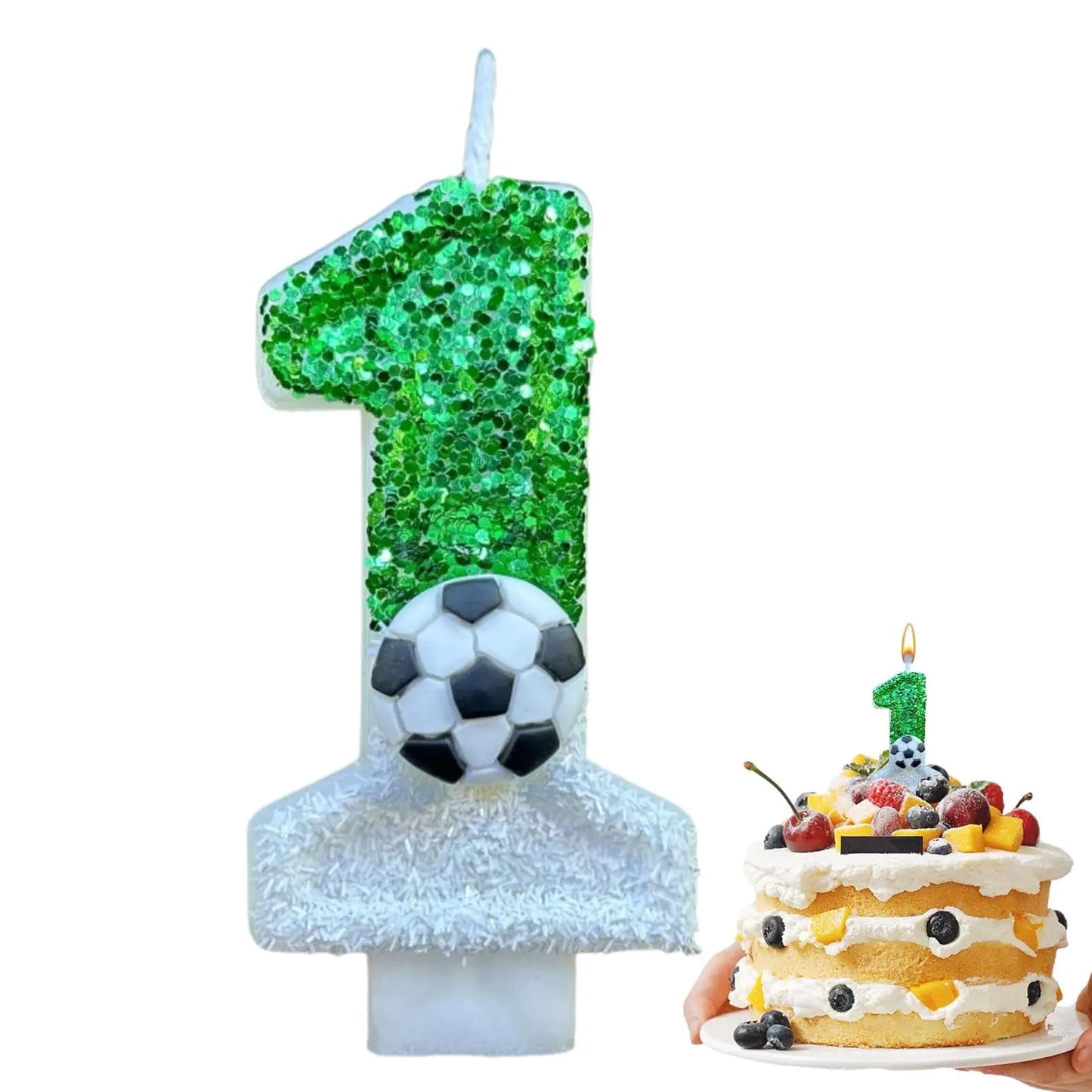 Bougies Numéro Football — Décoration Gâteau Anniversaire Originale