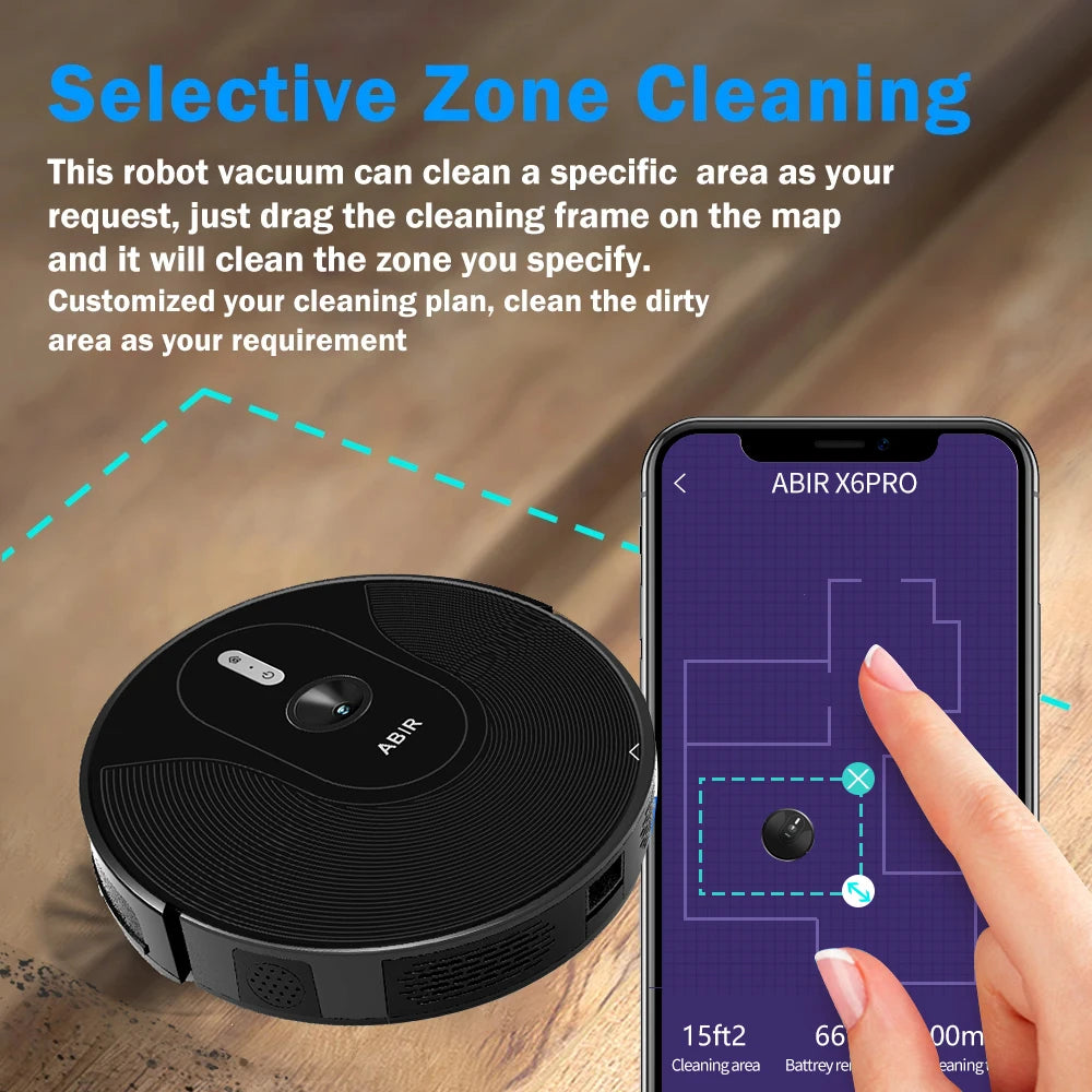 (Promo code: EU6006) ABIR X6PRO Robot Vacuum Cleaner with Intelligent Eye System, Suction