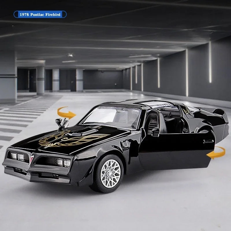 Simulación 1:36 Pontiac Firebird aleación coche deportivo modelo fundido a presión vehículos de juguete de metal para niños colección de coches en miniatura