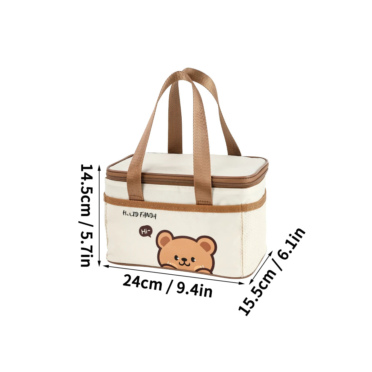 Fiambrera térmica de capibara bonito para estudiantes y niños, bolsa térmica portátil de gran capacidad a prueba de fugas para alimentos, nevera reutilizable para picnic