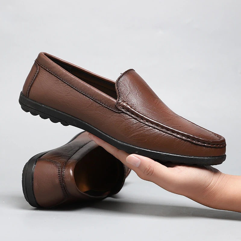 Mocassins Italiens en Cuir Véritable Homme — Élégance & Confort