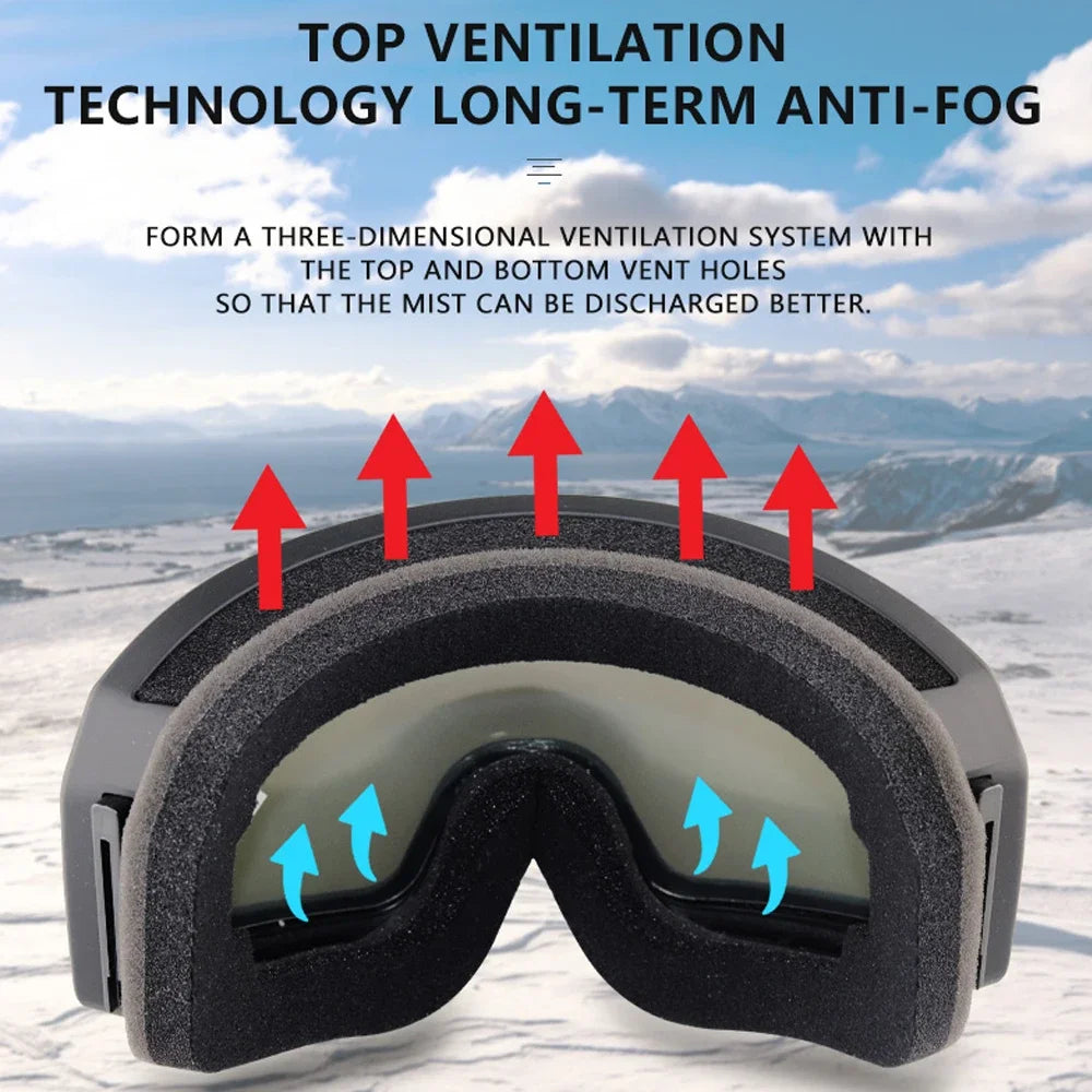 BOLLFO Vintage Photochromic Motorcycle Goggles Motocross Riding Gear UV400 Anti-Fog Ski Snowmobile Snowboard Goggles