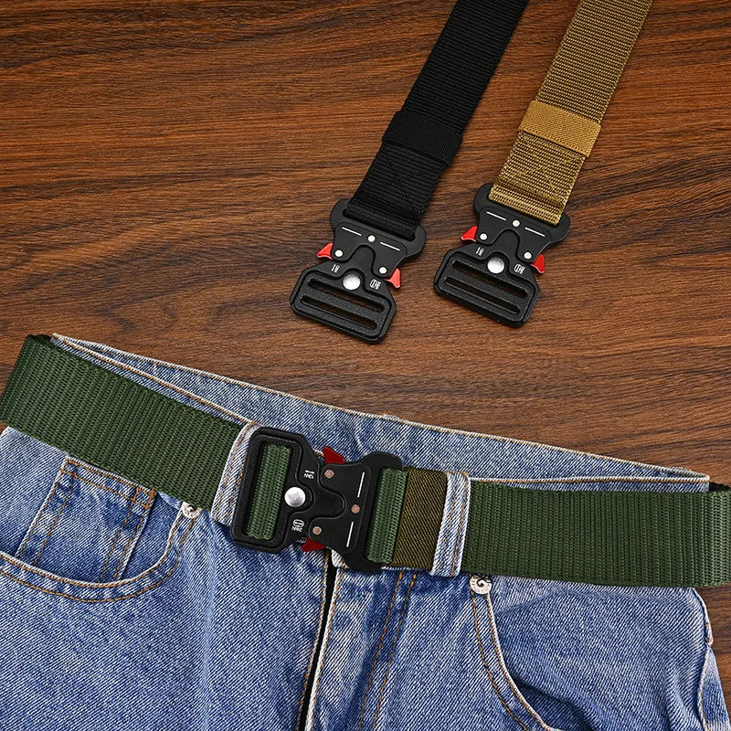 Cinturones tácticos versátiles para hombres - Diseño duradero y ajustable - Para entusiastas de los deportes al aire libre, para usar con pantalones, vaqueros, para hombres y mujeres