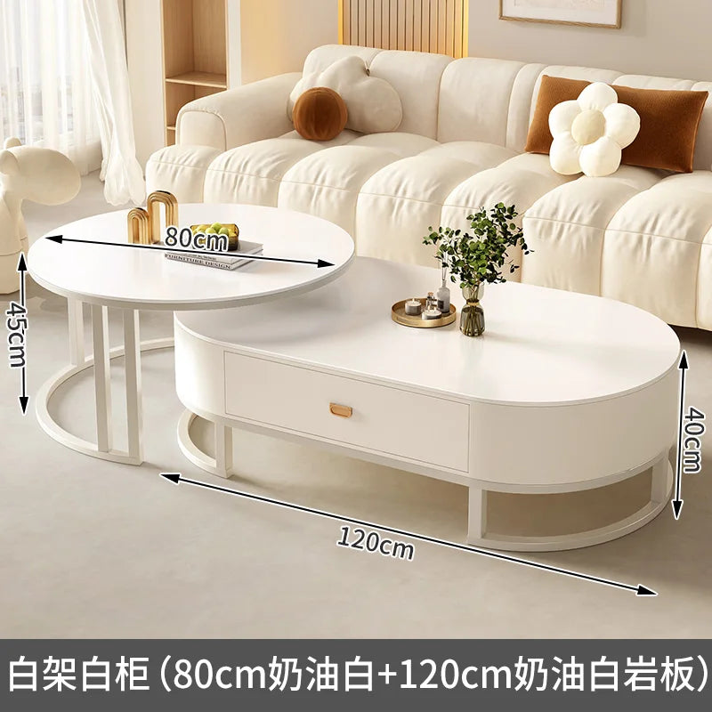 Tables basses extensibles rondes modernes — minimalistes, design livre, meubles salon