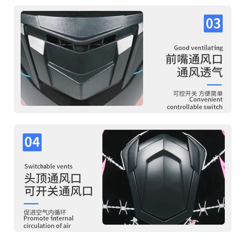 Casques moto pour hommes et femmes — double lentille, locomotive