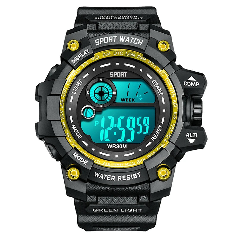 Montres numériques à LED pour hommes, mode Shoous, sport, étanche, date, armée, militaire, horloge, nouveau