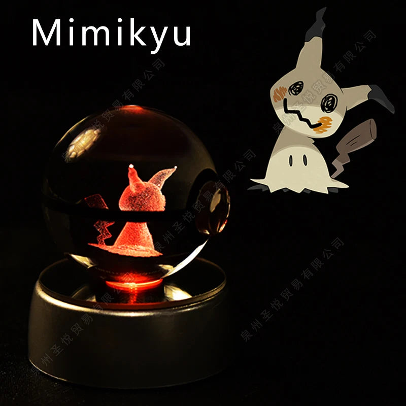 Boule de cristal 3D veilleuse — lampe en verre, statue, cadeau d'anniversaire pour enfants