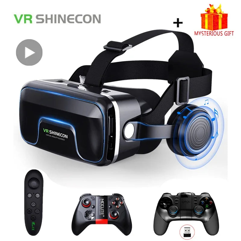 Casque VR 3D réalité virtuelle pour smartphone — lentilles, jeu vidéo, jumelles (v16)