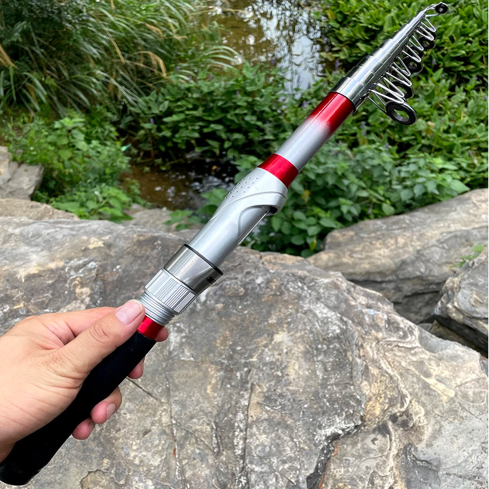 Mini Canne à Pêche Télescopique Portable 1.8m à 3.6m — Voyage & Pêche en Mer