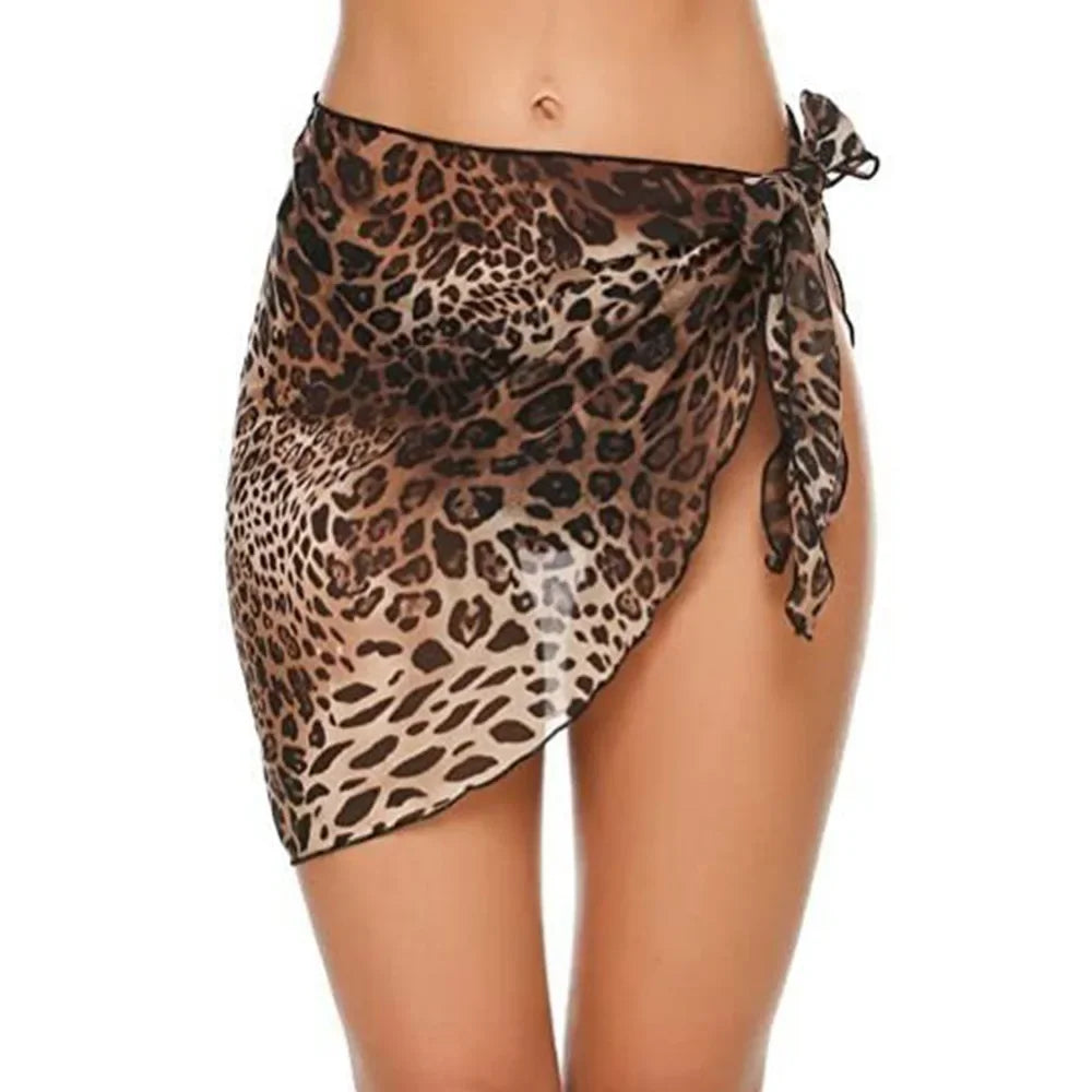 Jupe courte en mousseline de soie pour femmes, Industries ong, cover-ups pour les maillots de bain, bikini de plage, rond, transparent, écharpe, été