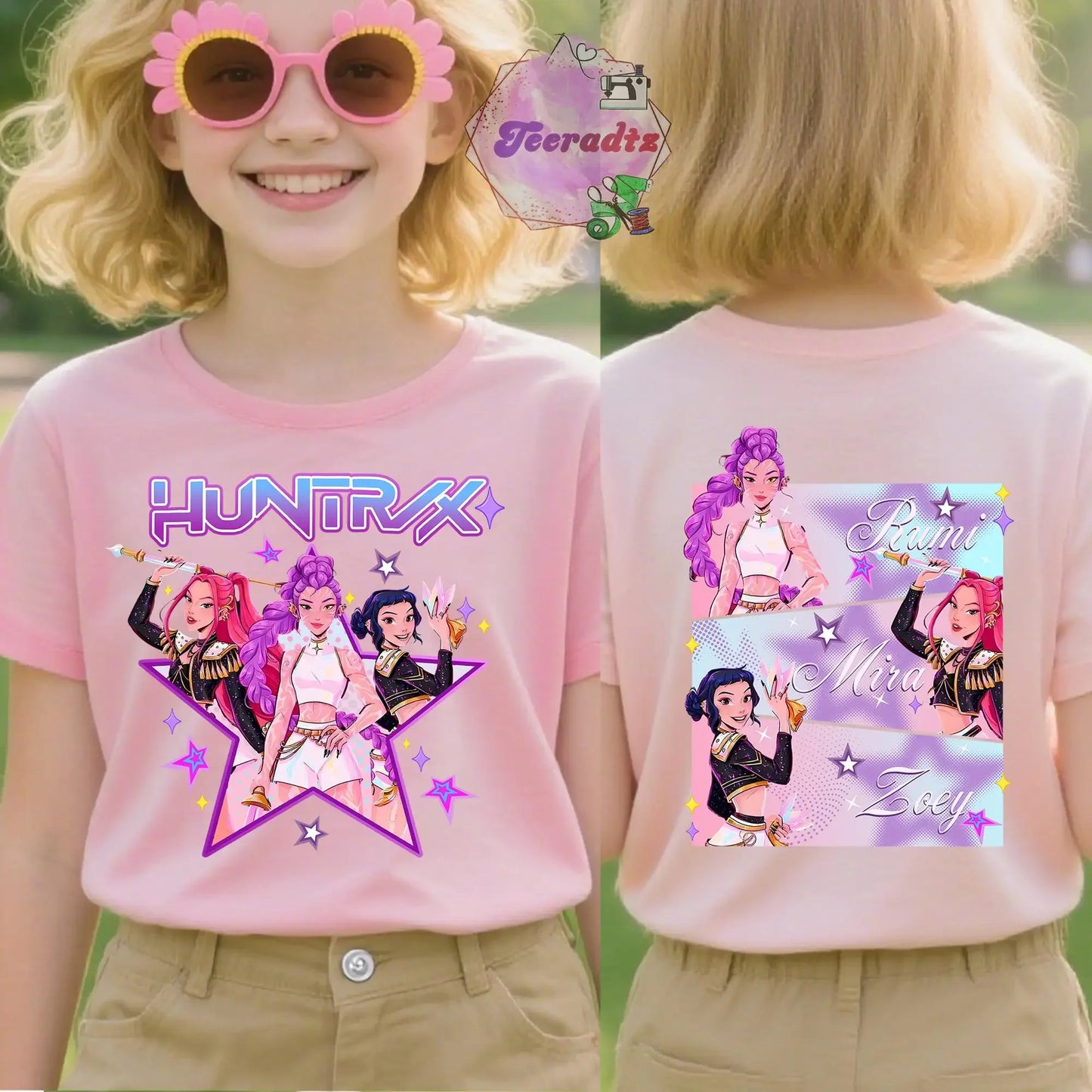 Kpop Devil Hunter 2 Slide T-shirt for Teens/Kids, Kpop Kids T-shirt, Saja Girl Fan Top Devil Hunter T-shirt
