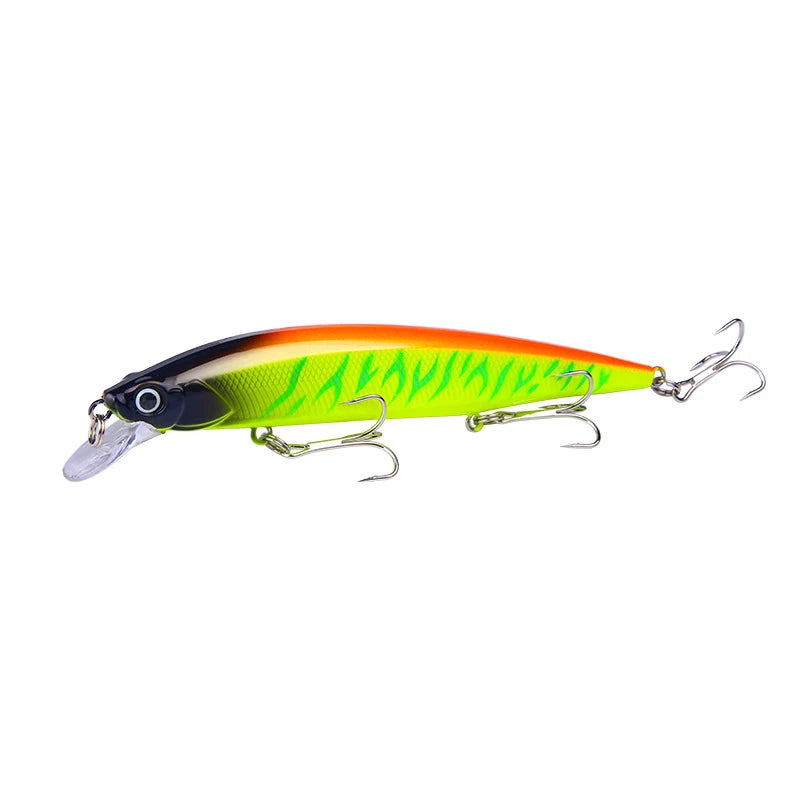 1 pièces leurre de pêche Wobbler réaliste yeux 3D 14 cm/18.5g vairon appât dur artificiel matériel de pêche leurre flottant avec 6 #   Crochets