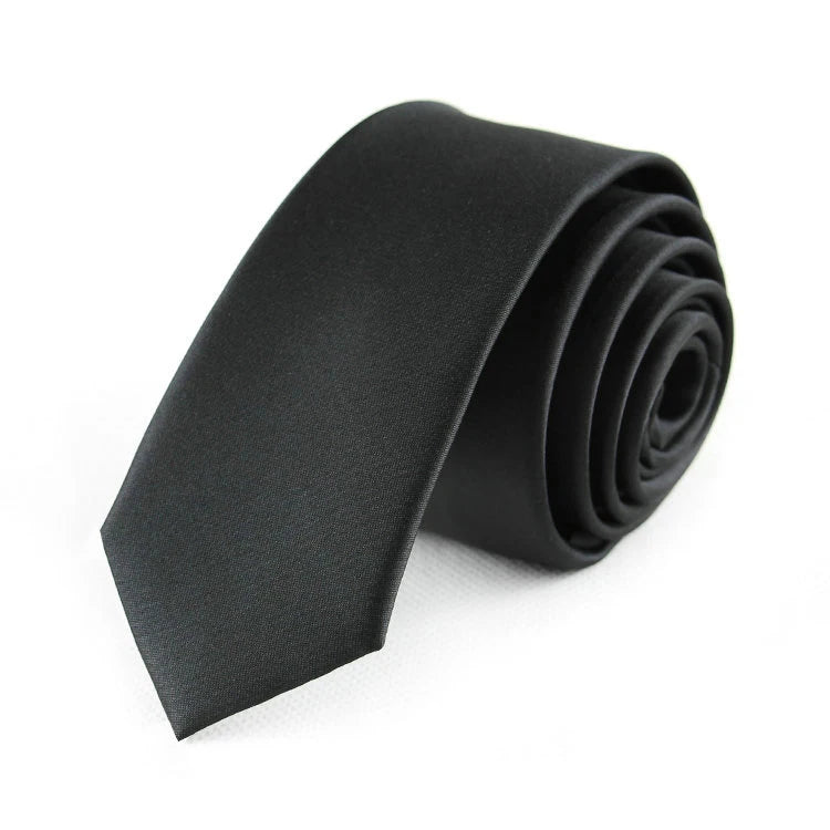 Cravate slim 5cm pour hommes — polyester, rayé, points, solide, Jacquard, affaires, fête