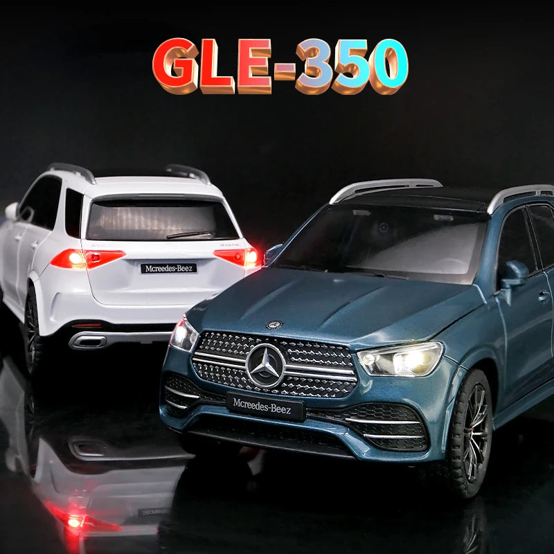 Modelo de vehículo todoterreno Benz GLE350 de metal fundido a presión para niños, juguetes de coche de simulación, colección, 1:24, inventario, luz y sonido, regalo