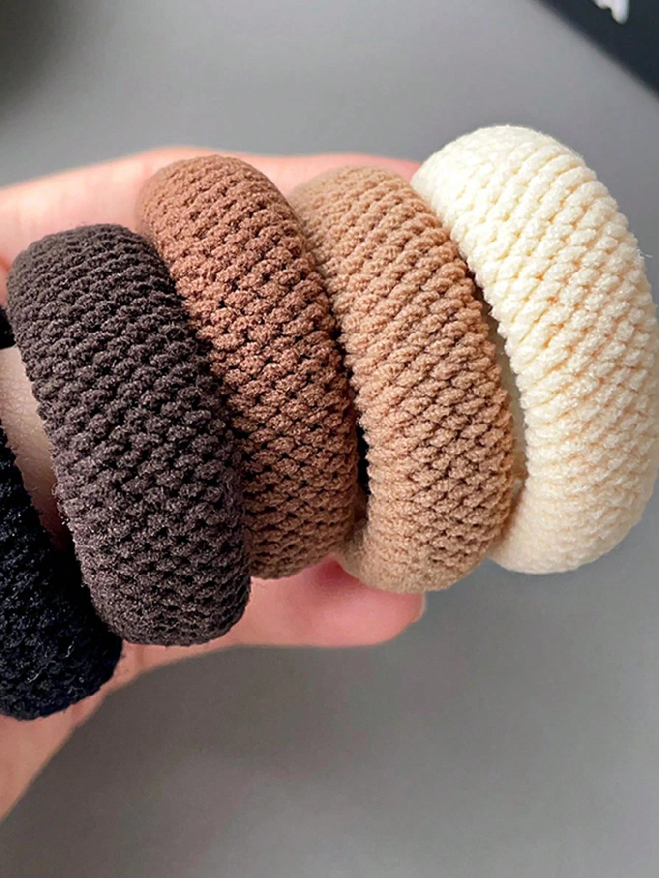 Chouchous simples et polyvalents, mélange de couleurs, haute élasticité, épais, respectueux des cheveux (couleur aléatoire), corde pour cheveux, 5/10