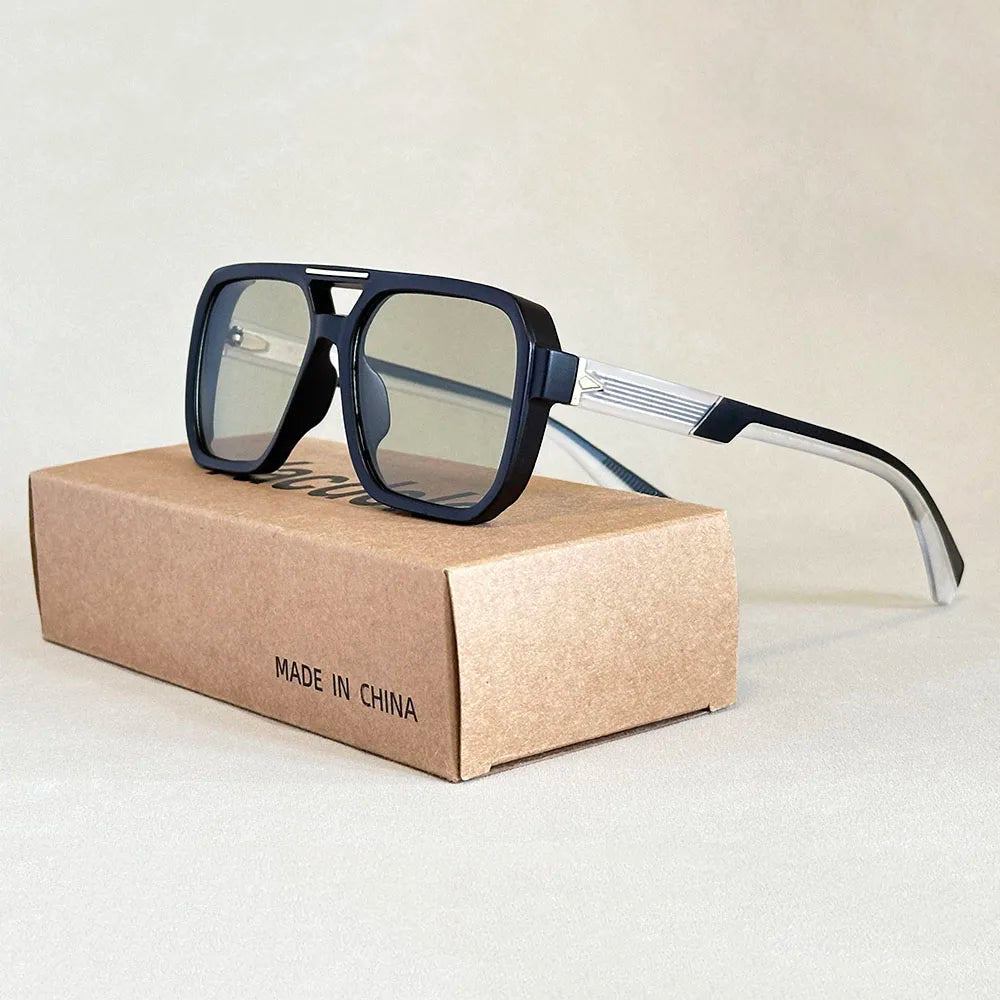 Lunettes de soleil carrées pour hommes — vacances, mode, vintage, femmes, 2025